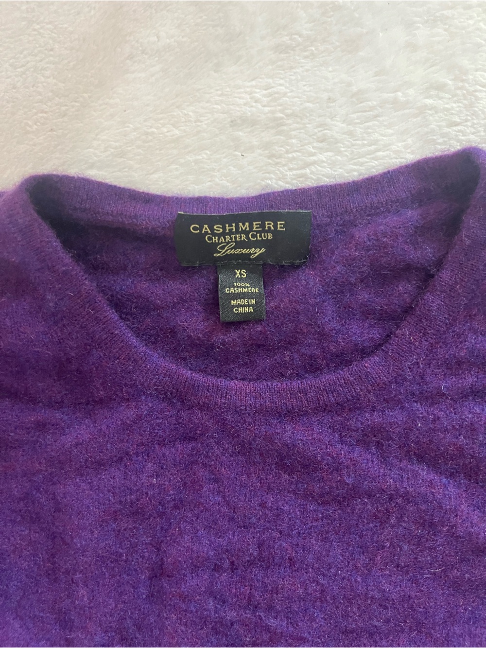 Charter Club Luxury Purple 100% Cashmere Sweater XS Women’s Excellent Condition